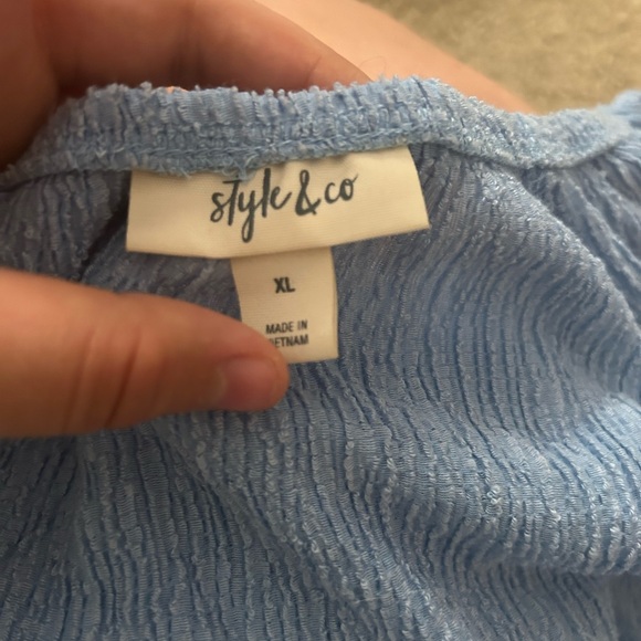 Light Blue Off Shoulder Blouse - Picture 2 of 2